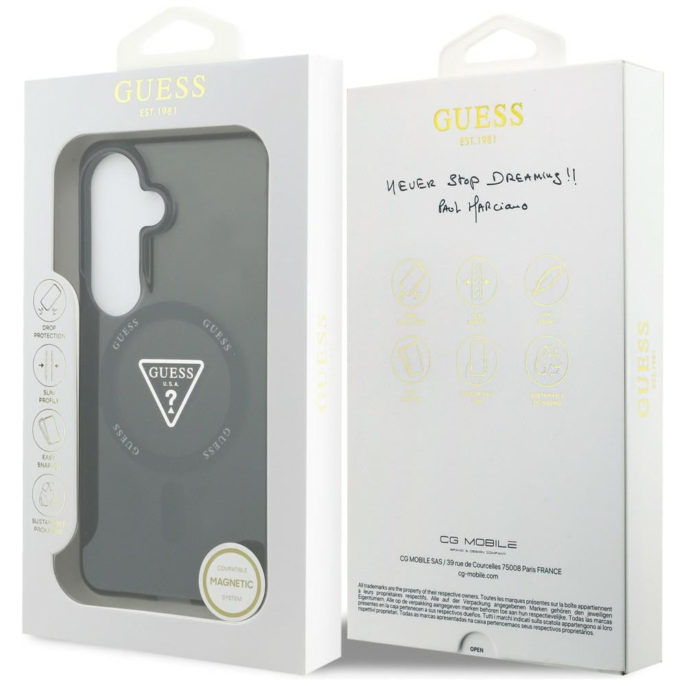 Etui MagSafe dla Samsung Galaxy S26 S942, Guess, IML Gradient Triangle Logo, Czarne