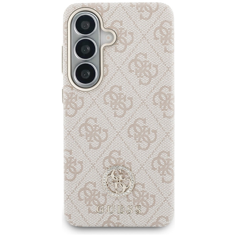 Etui MagSafe dla Samsung Galaxy S26 S942, Guess, Rhinestone Round Logo, Różowy