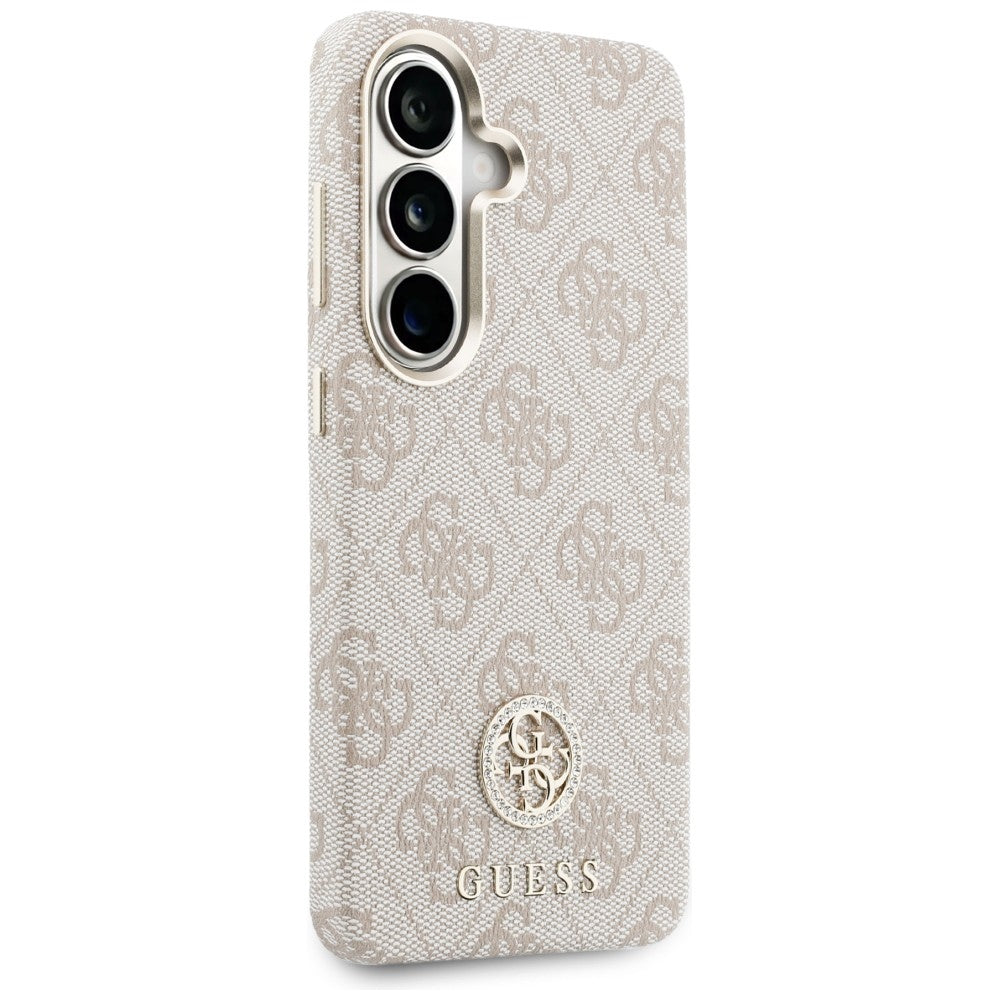 Etui MagSafe dla Samsung Galaxy S26 S942, Guess, Rhinestone Round Logo, Różowy