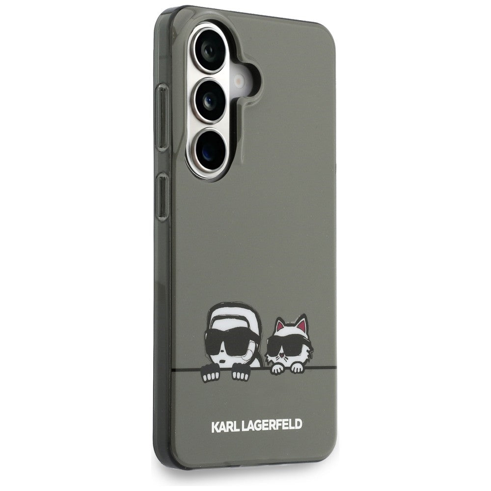 Etui MagSafe dla Samsung Galaxy S26 S942, Karl Lagerfeld, IML Karl & Choupette Peekaboo Logo, Czarne