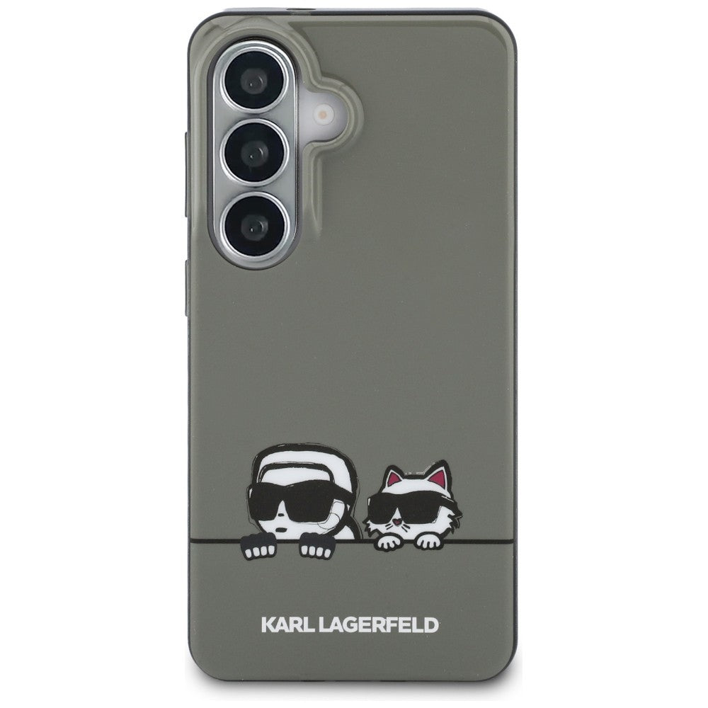 Etui MagSafe dla Samsung Galaxy S26 S942, Karl Lagerfeld, IML Karl & Choupette Peekaboo Logo, Czarne