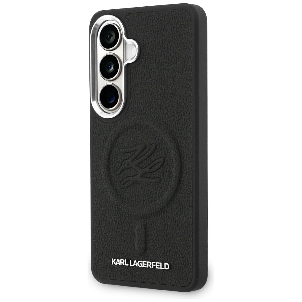 Etui MagSafe dla Samsung Galaxy S26 S942, Karl Lagerfeld, Initial Logo Debossed, Czarne