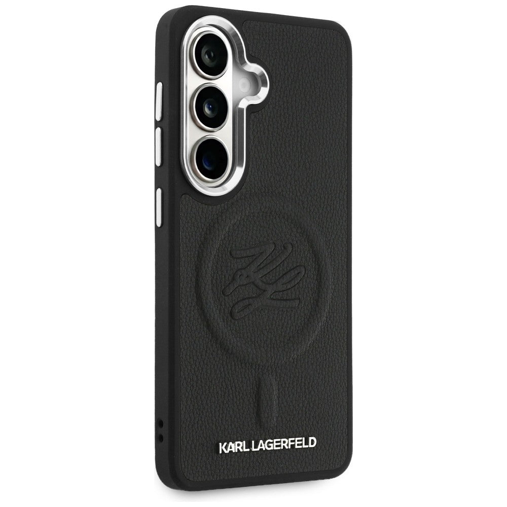 Etui MagSafe dla Samsung Galaxy S26 S942, Karl Lagerfeld, Initial Logo Debossed, Czarne