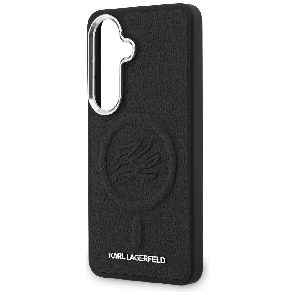 Etui MagSafe dla Samsung Galaxy S26 S942, Karl Lagerfeld, Initial Logo Debossed, Czarne