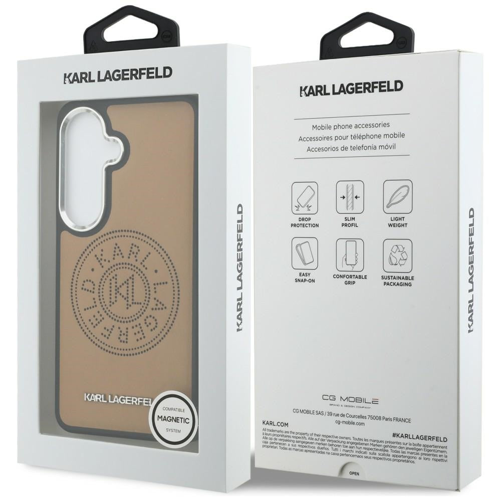 Etui MagSafe dla Samsung Galaxy S26 S942, Karl Lagerfeld, Karl Round Point Logo, Brązowy