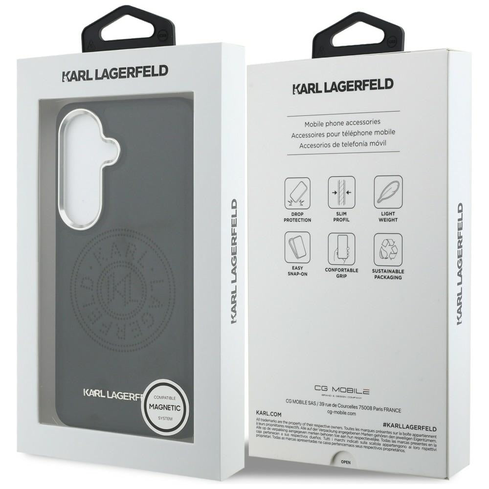 Etui MagSafe dla Samsung Galaxy S26 S942, Karl Lagerfeld, Karl Round Point Logo, Czarne
