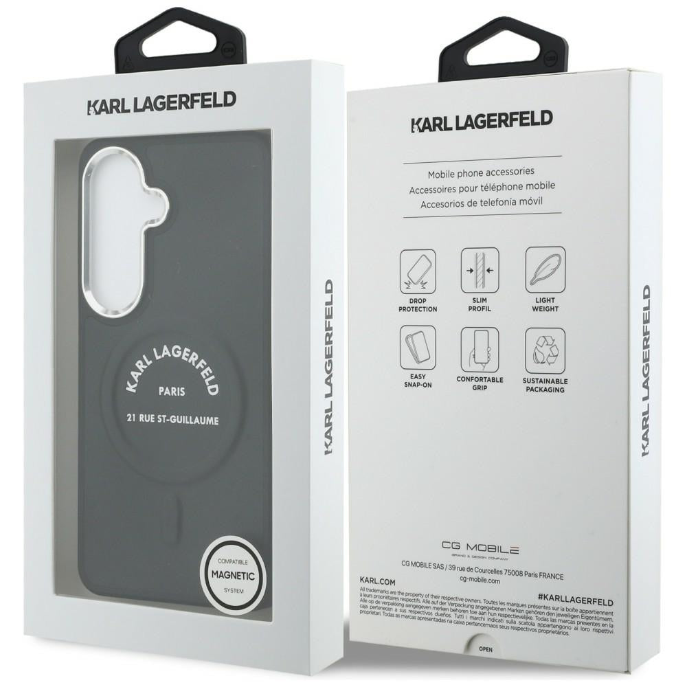 Etui MagSafe dla Samsung Galaxy S26 S942, Karl Lagerfeld, Karl RSG Logo, Czarne