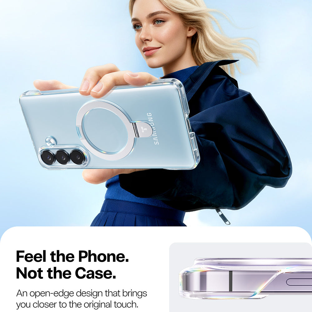 Etui MagSafe dla Samsung Galaxy S26 S942, Torras, Ostand Slim, Przezroczyste