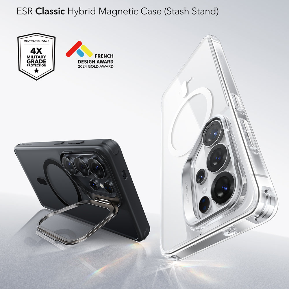 Etui MagSafe dla Samsung Galaxy S26 Ultra S948, ESR, Classic Hybrid Kickstand, Czarne Satynowe