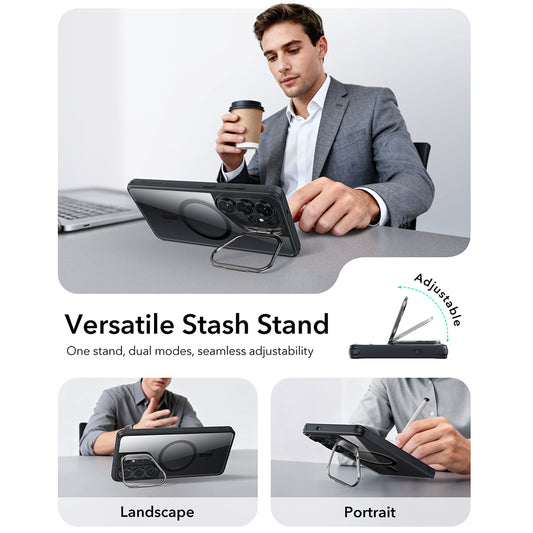 Etui MagSafe dla Samsung Galaxy S26 Ultra, ESR, Classic Hybrid Kickstand, Czarne Przezroczyste