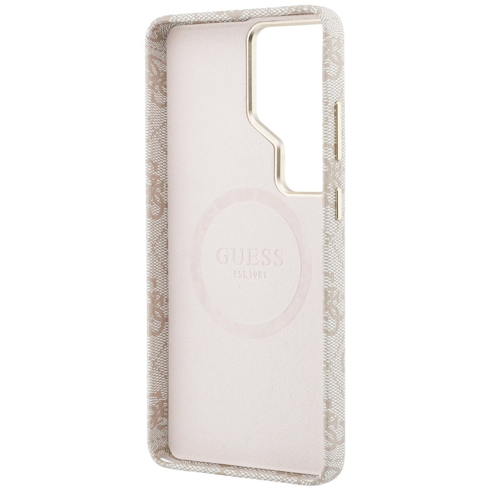 Etui MagSafe dla Samsung Galaxy S26 Ultra S948, Guess, 4G Script Logo, Różowy