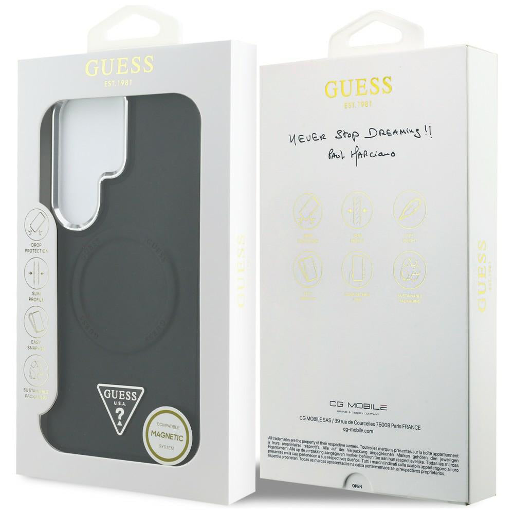 Etui MagSafe dla Samsung Galaxy S26 Ultra S948, Guess, Embossed Ring Triangle Logo, Czarne