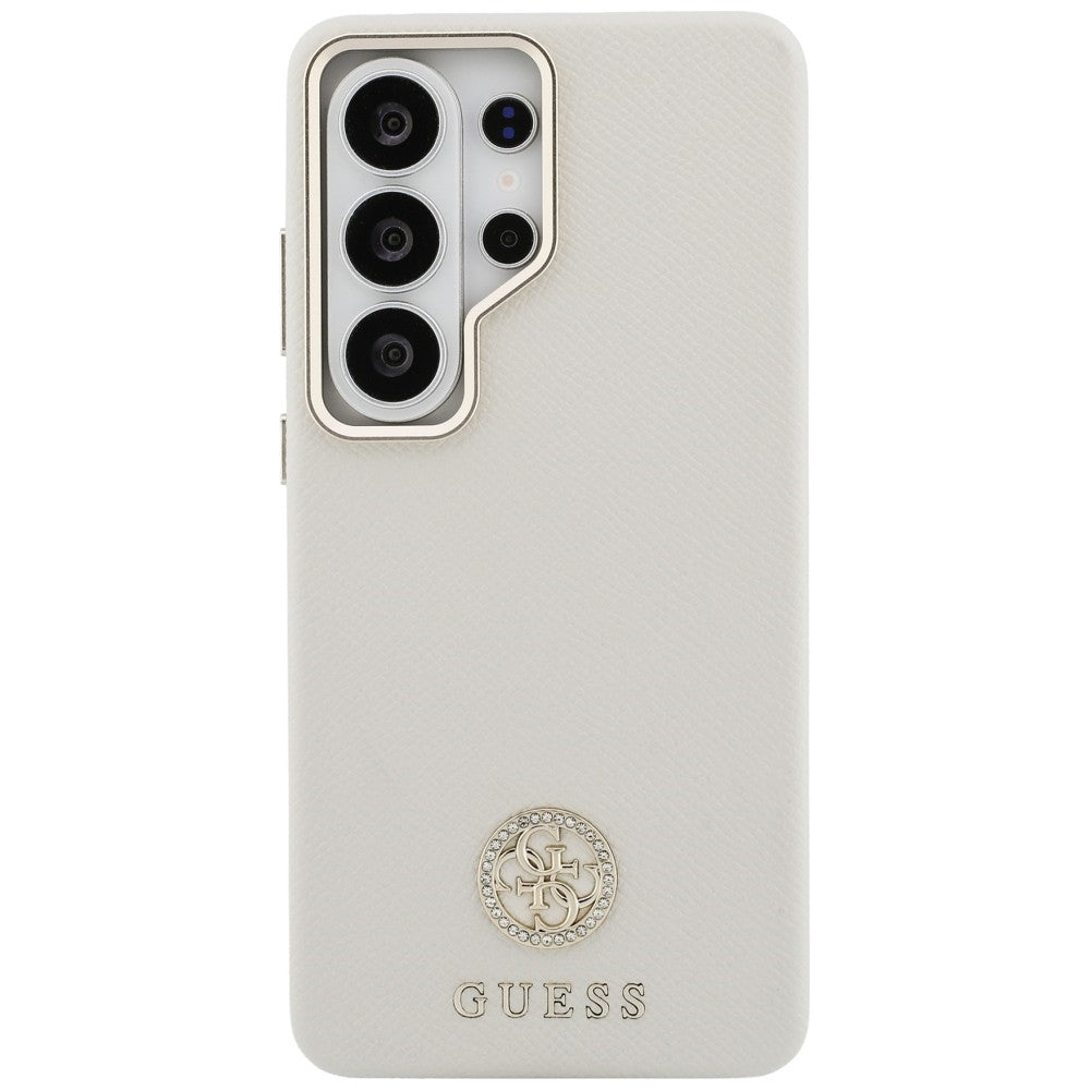 Etui MagSafe dla Samsung Galaxy S26 Ultra S948, Guess, Rhinestone Round Logo, Beżowy