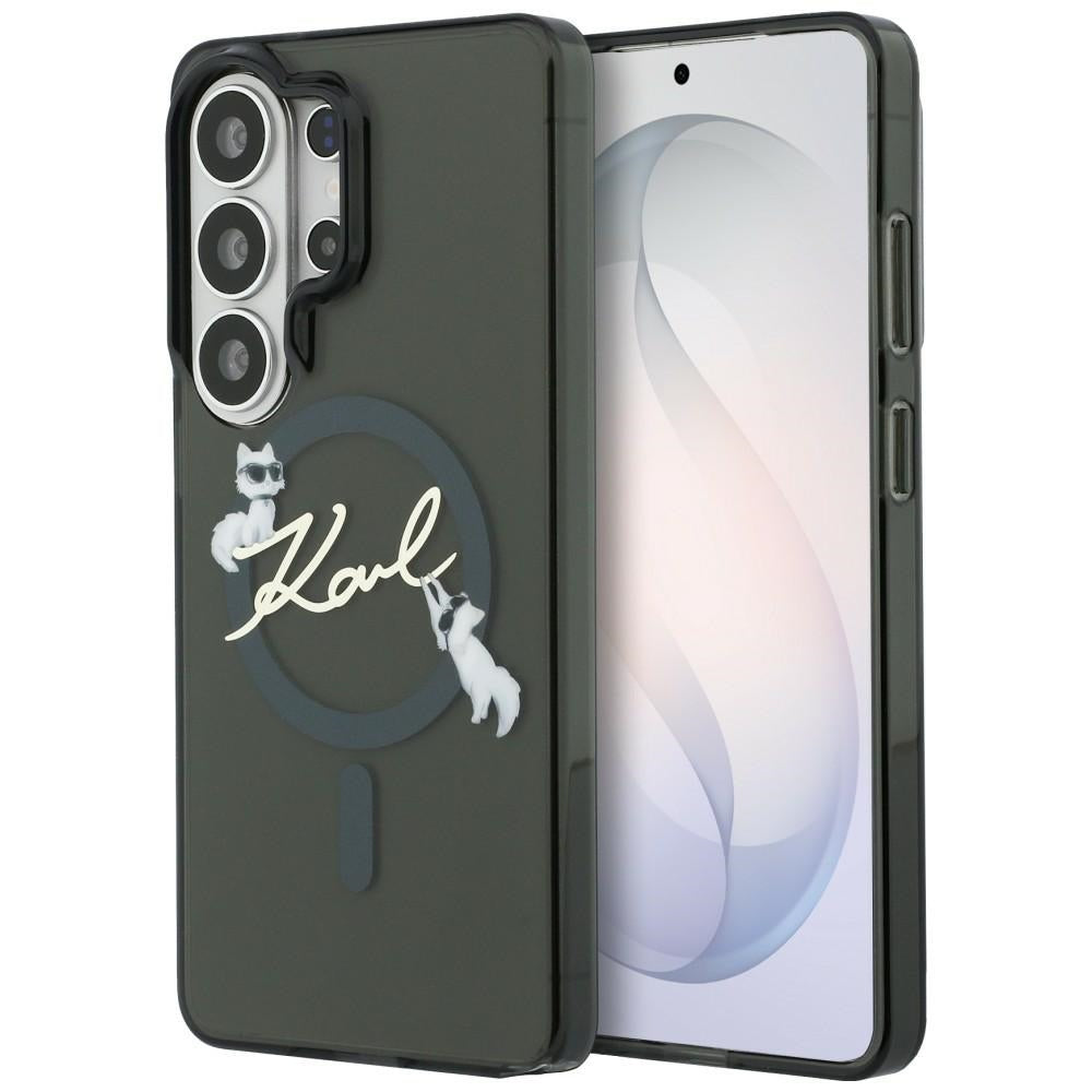 Etui MagSafe dla Samsung Galaxy S26 Ultra S948, Karl Lagerfeld, IML Choupette Karl Script Logo, Czarne