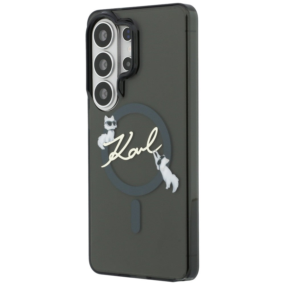 Etui MagSafe dla Samsung Galaxy S26 Ultra S948, Karl Lagerfeld, IML Choupette Karl Script Logo, Czarne