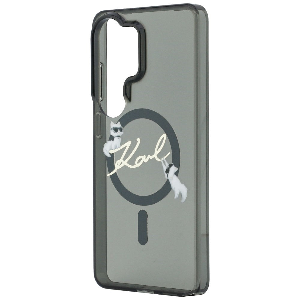 Etui MagSafe dla Samsung Galaxy S26 Ultra S948, Karl Lagerfeld, IML Choupette Karl Script Logo, Czarne