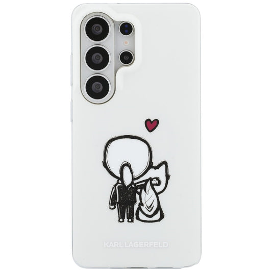 Etui MagSafe do Samsung Galaxy S26 Ultra S948, Karl Lagerfeld, IML Karl & Choupette Back Logo, Białe