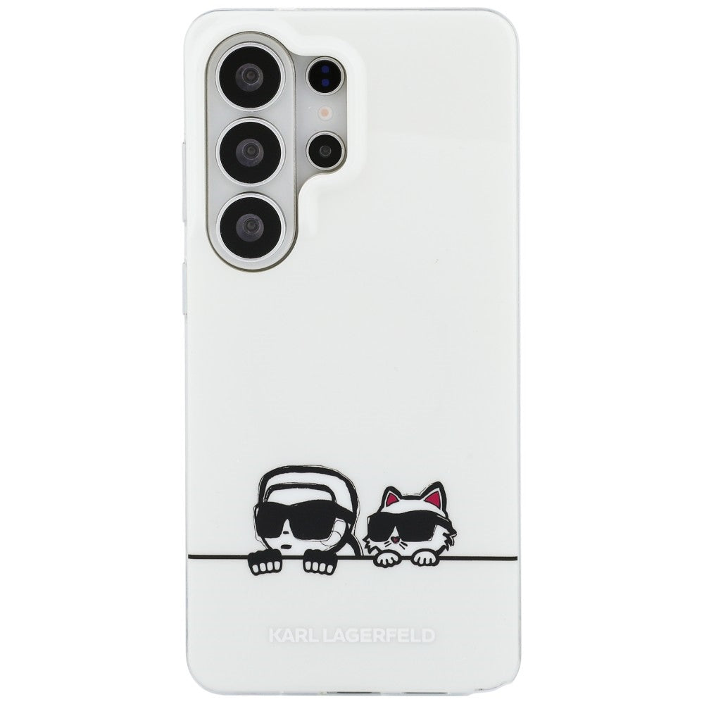 Etui MagSafe dla Samsung Galaxy S26 Ultra S948, Karl Lagerfeld, IML Karl & Choupette Peekaboo Logo, Białe.