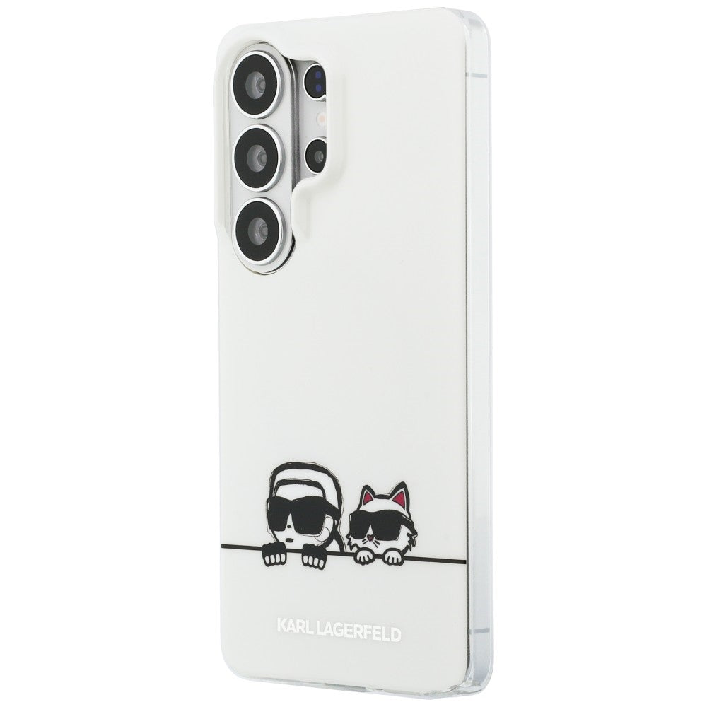 Etui MagSafe dla Samsung Galaxy S26 Ultra S948, Karl Lagerfeld, IML Karl & Choupette Peekaboo Logo, Białe.