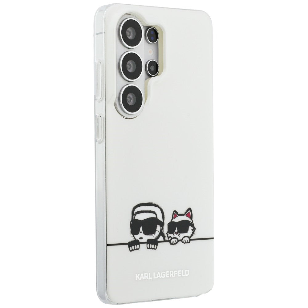 Etui MagSafe dla Samsung Galaxy S26 Ultra S948, Karl Lagerfeld, IML Karl & Choupette Peekaboo Logo, Białe.