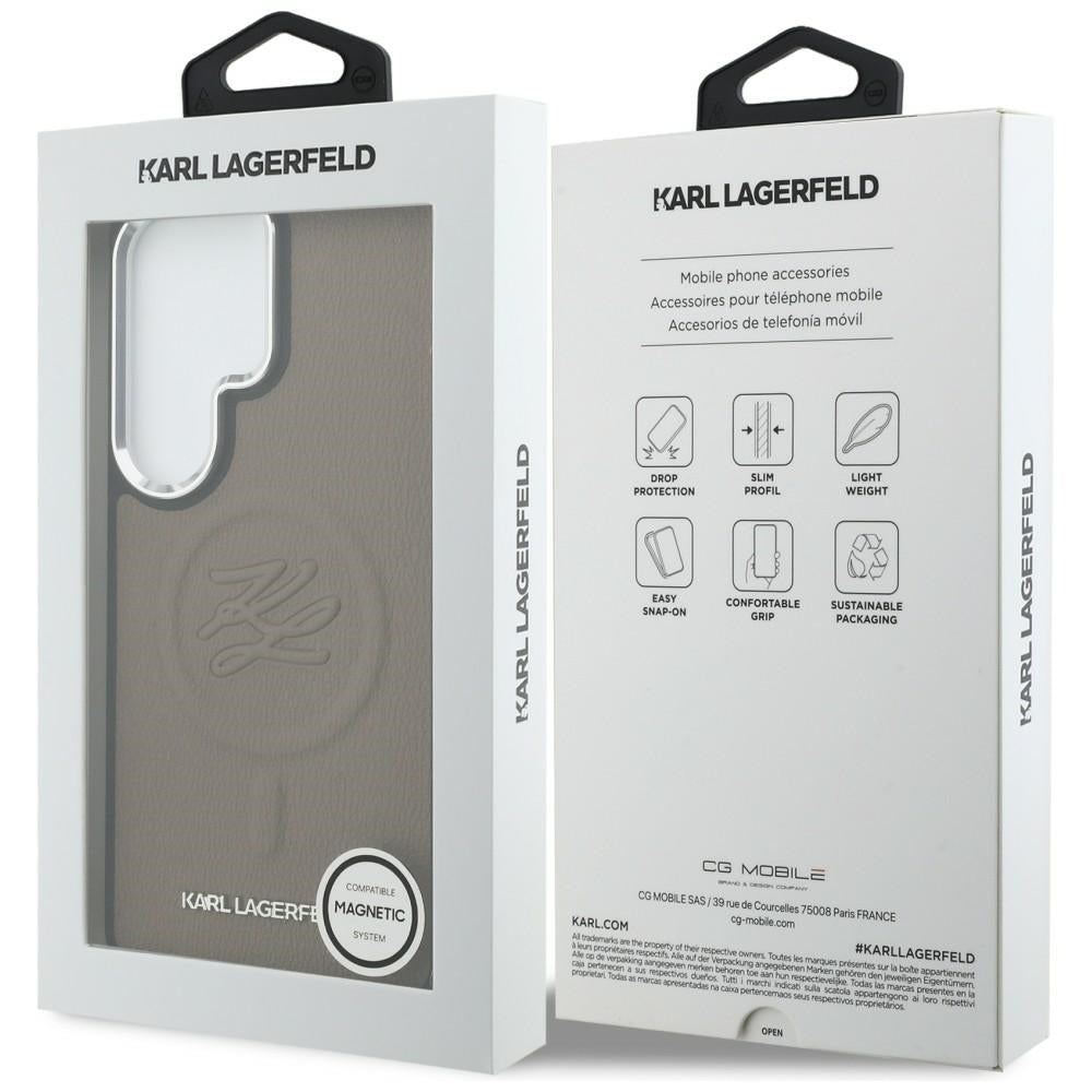 Etui MagSafe dla Samsung Galaxy S26 Ultra S948, Karl Lagerfeld, Initial Logo Debossed, Brązowy