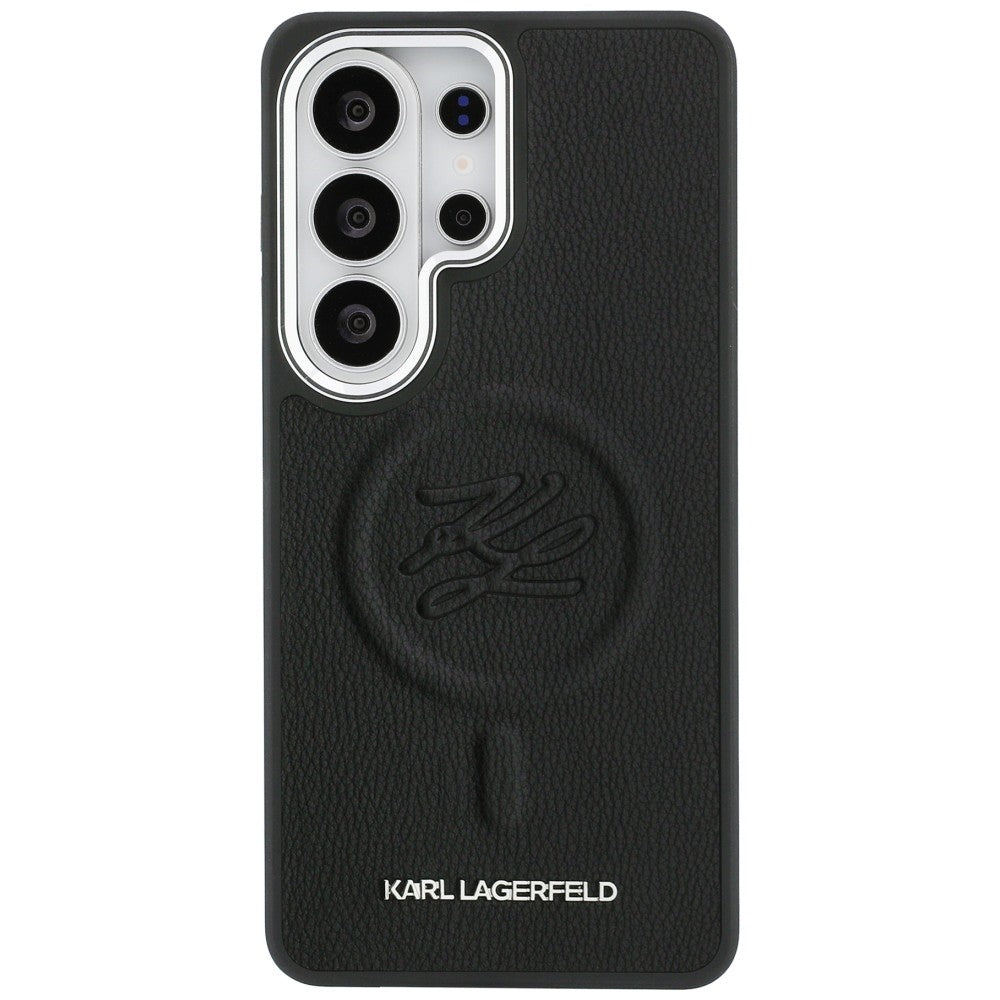 Etui MagSafe dla Samsung Galaxy S26 Ultra S948, Karl Lagerfeld, Initial Logo Debossed, Czarne