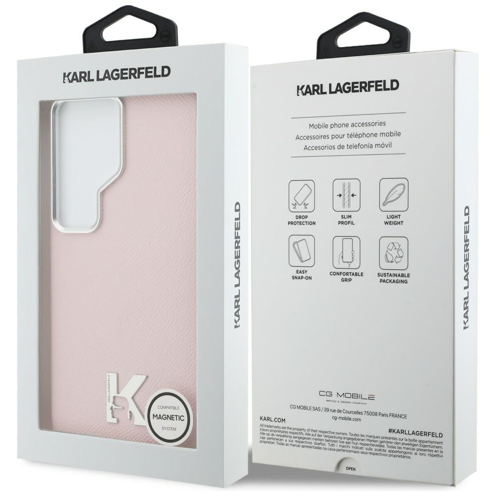 Etui MagSafe dla Samsung Galaxy S26 Ultra S948, Karl Lagerfeld, Karl Head Logo, Różowy