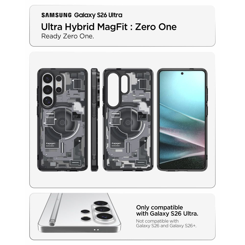 Etui MagSafe dla Samsung Galaxy S26 Ultra S948, Spigen, Ultra Hybrid Zero One, Czarne ACS10682