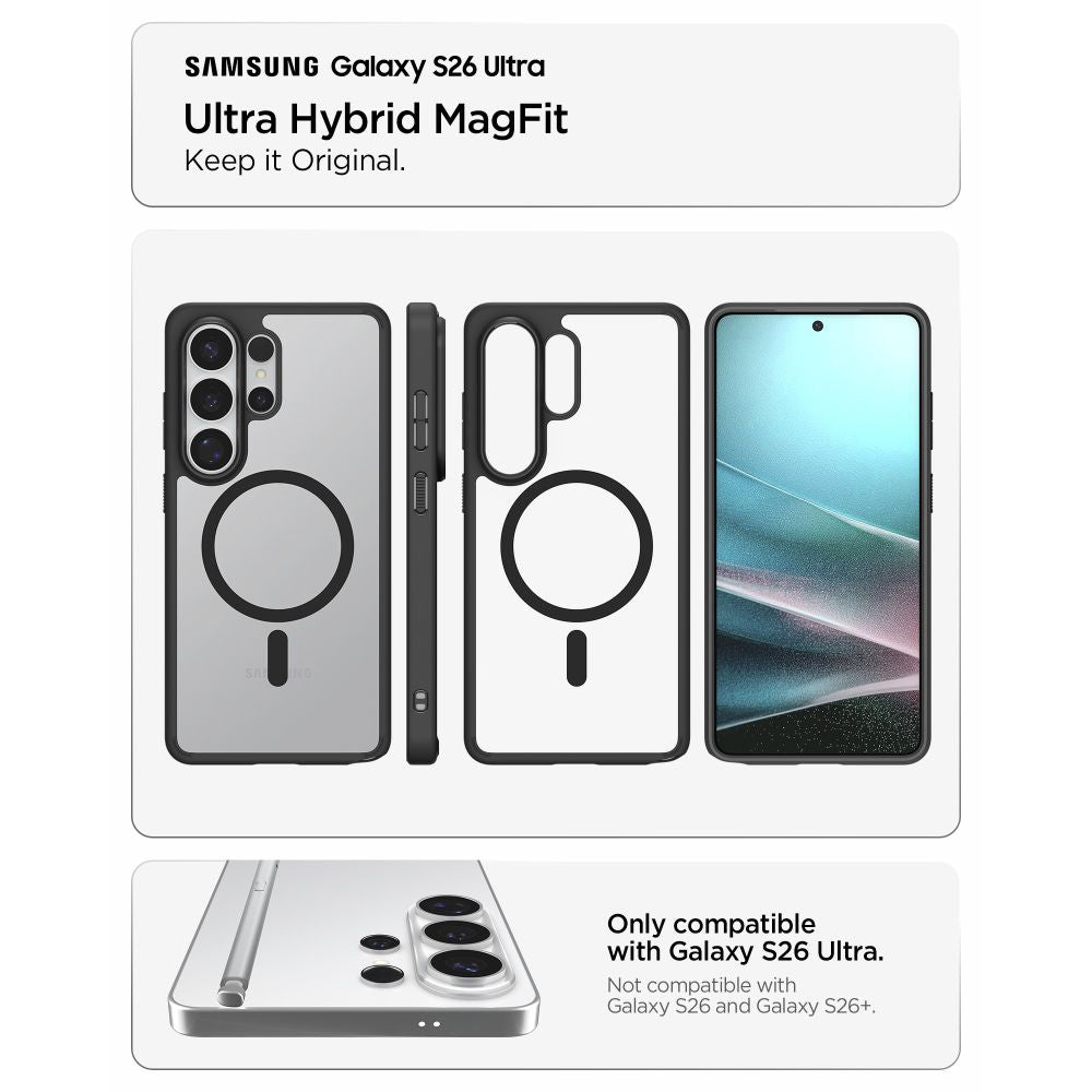 Etui MagSafe dla Samsung Galaxy S26 Ultra S948, Spigen, Ultra Hybrid, Czarne Matowe ACS10680