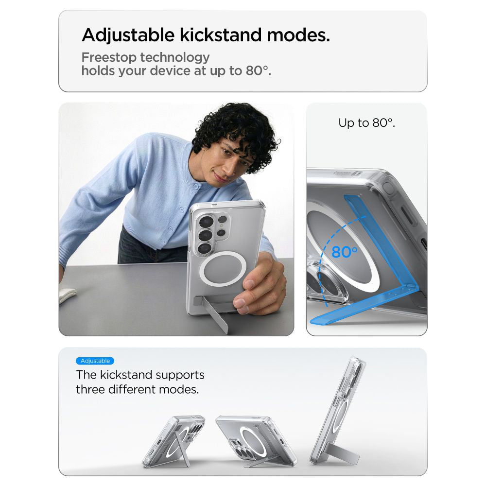 Etui MagSafe dla Samsung Galaxy S26 Ultra S948, Spigen, Ultra Hybrid S, Przezroczyste Białe ACS11032