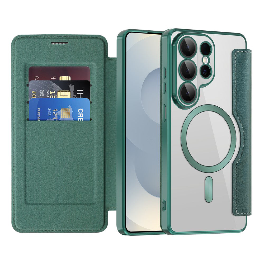 Etui MagSafe do Samsung Galaxy S26 Ultra S948, Techsuit, SmartMag Book, Zielony