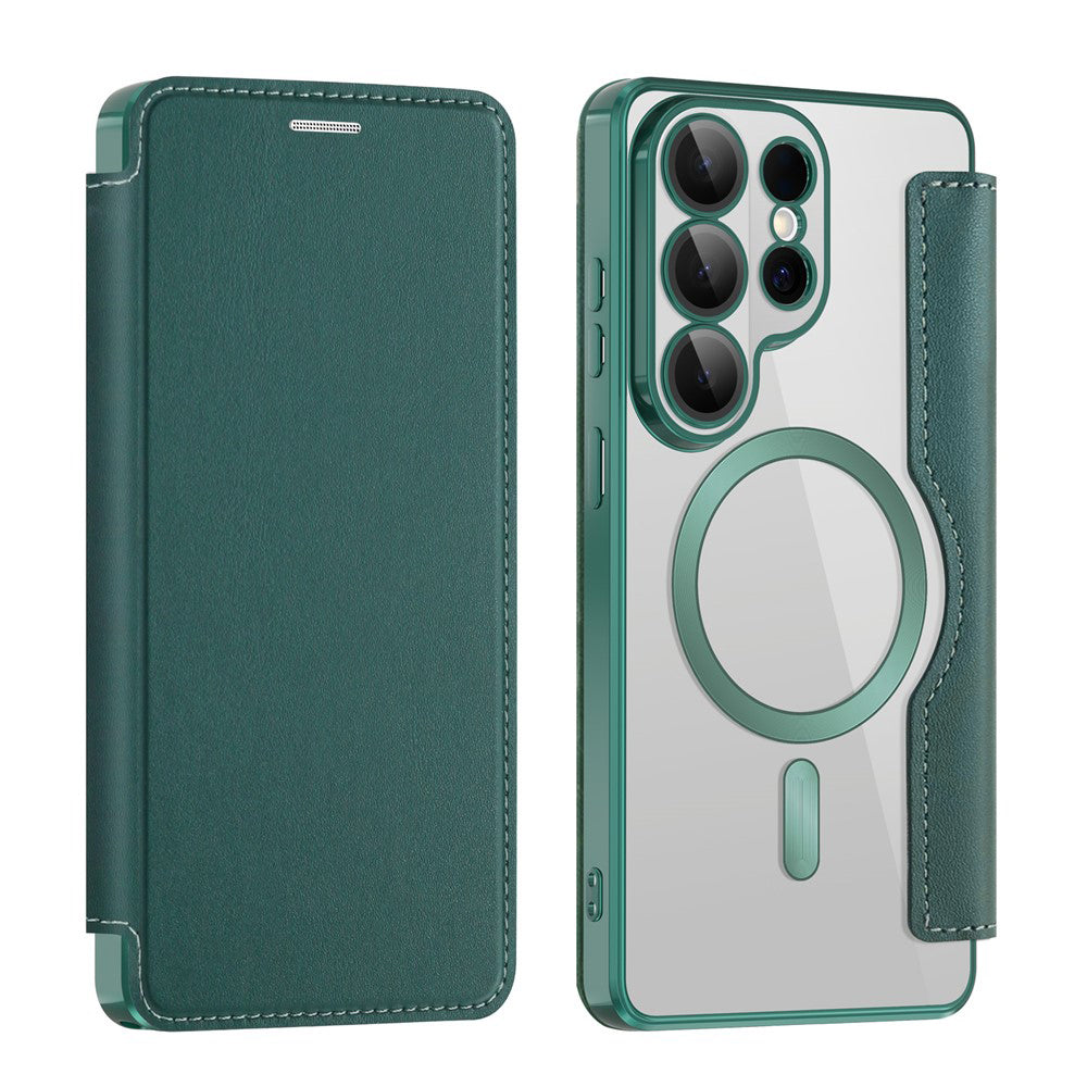 Etui MagSafe do Samsung Galaxy S26 Ultra S948, Techsuit, SmartMag Book, Zielony