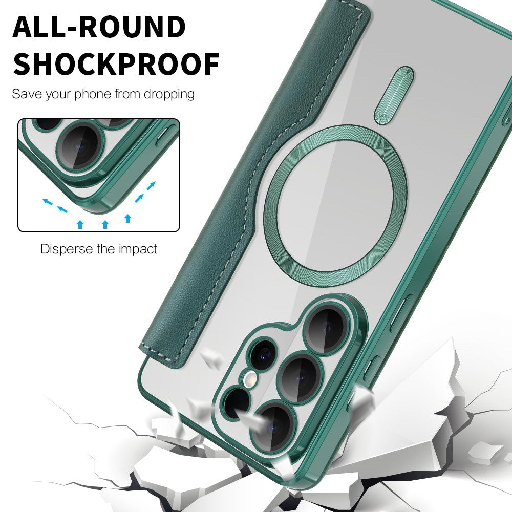 Etui MagSafe do Samsung Galaxy S26 Ultra S948, Techsuit, SmartMag Book, Zielony