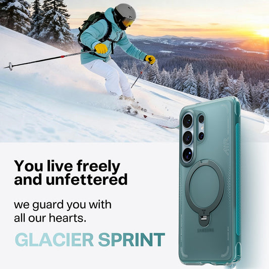 Etui MagSafe dla Samsung Galaxy S26 Ultra, Torras, Ostand Spin Air, Zielony