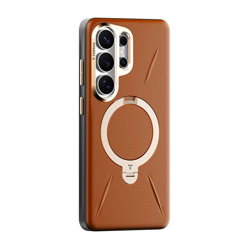 Etui MagSafe do Samsung Galaxy S26 Ultra S948, Torras, QPRO Leather, Brązowe