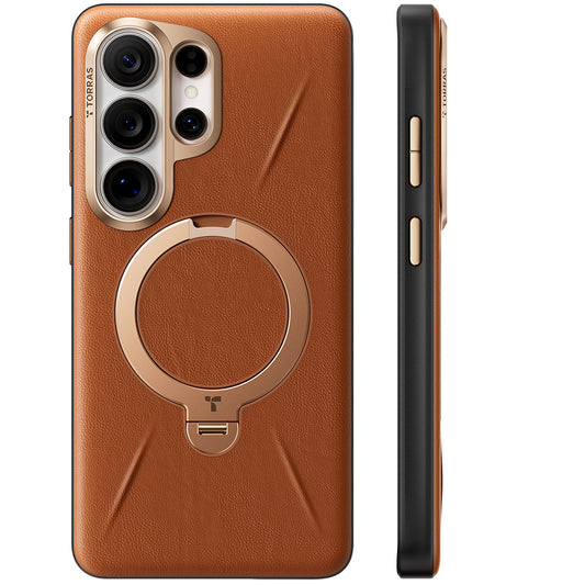 Etui MagSafe dla Samsung Galaxy S26 Ultra, Torras, QPRO Leather, Brązowy