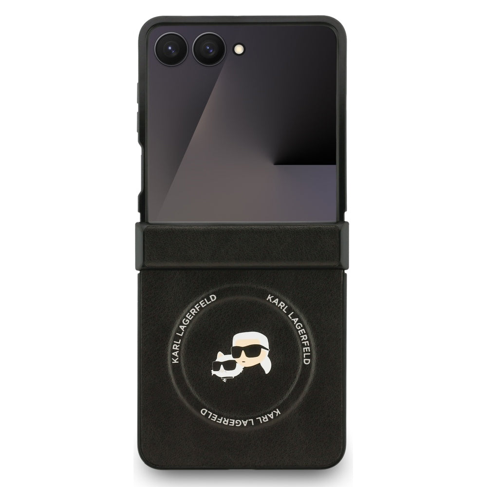 Etui MagSafe dla Samsung Galaxy Z Flip7 F766, Karl Lagerfeld, Karl & Choupette Pins, Czarne