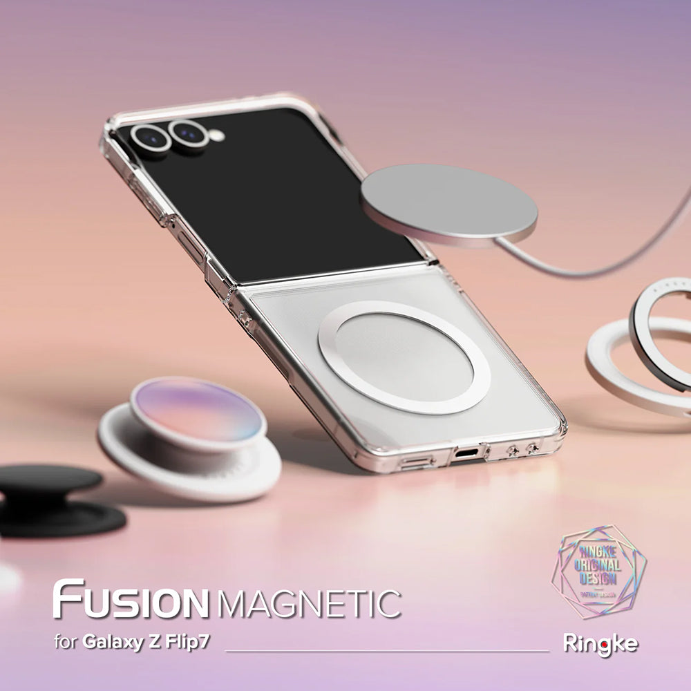 Etui MagSafe do Samsung Galaxy Z Flip7 F766, Ringke, Fusion, Przezroczyste
