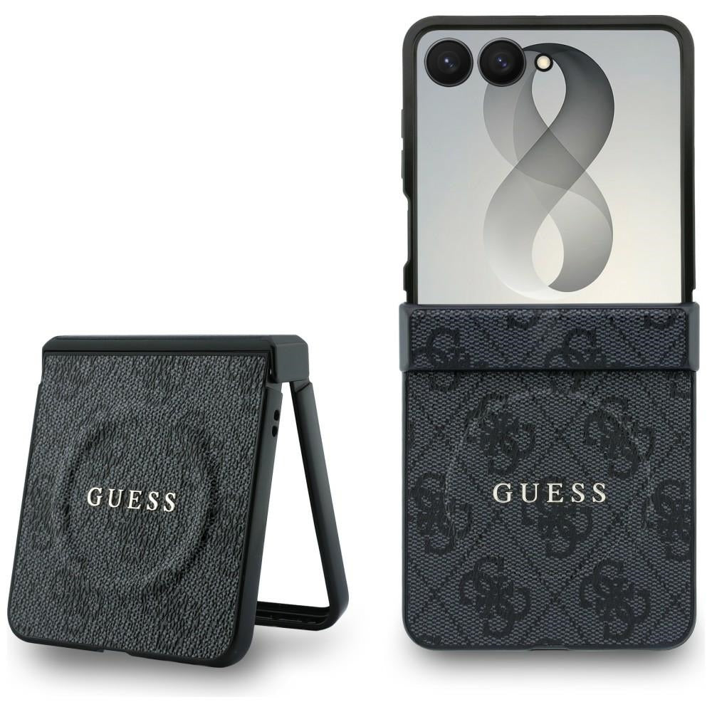 Etui MagSafe do Samsung Galaxy Z Flip8 F776, Guess, 4G Leather Classic, Czarny