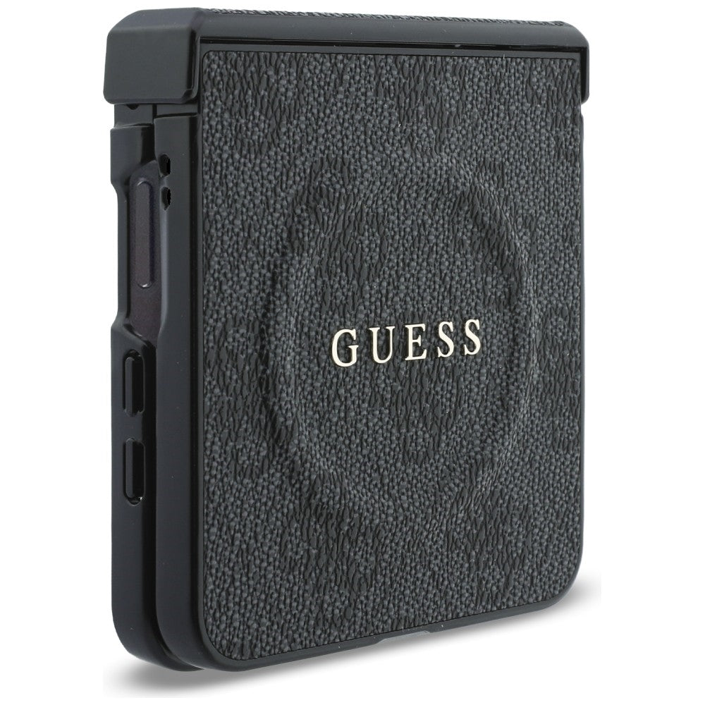 Etui MagSafe do Samsung Galaxy Z Flip8 F776, Guess, 4G Leather Classic, Czarny