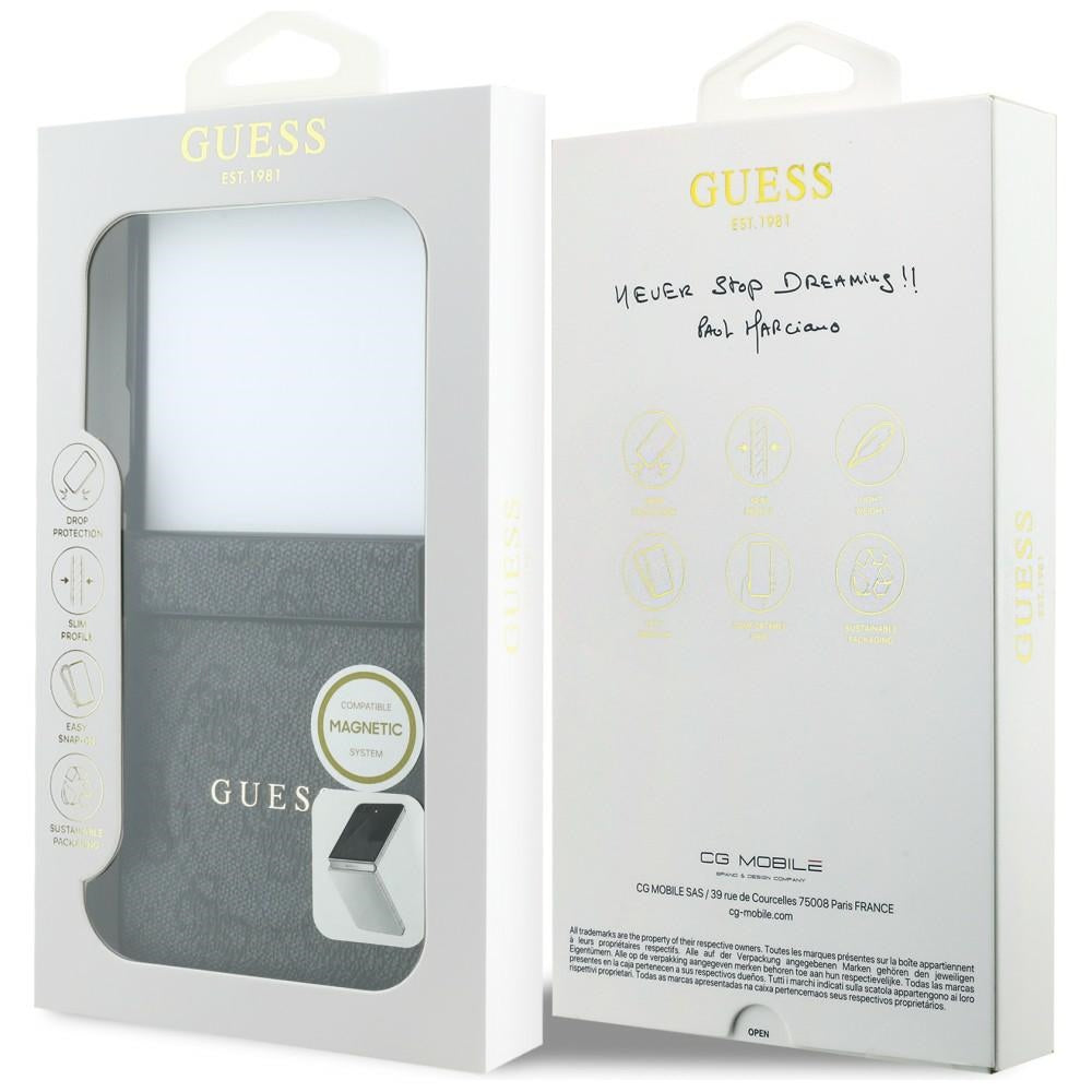 Etui MagSafe do Samsung Galaxy Z Flip8 F776, Guess, 4G Leather Classic, Czarny