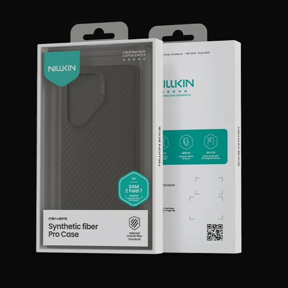 Etui MagSafe do Samsung Galaxy Z Fold7 F966, Nillkin, Synthetic Fiber Pro z uchwytem na S-Pen, czarne