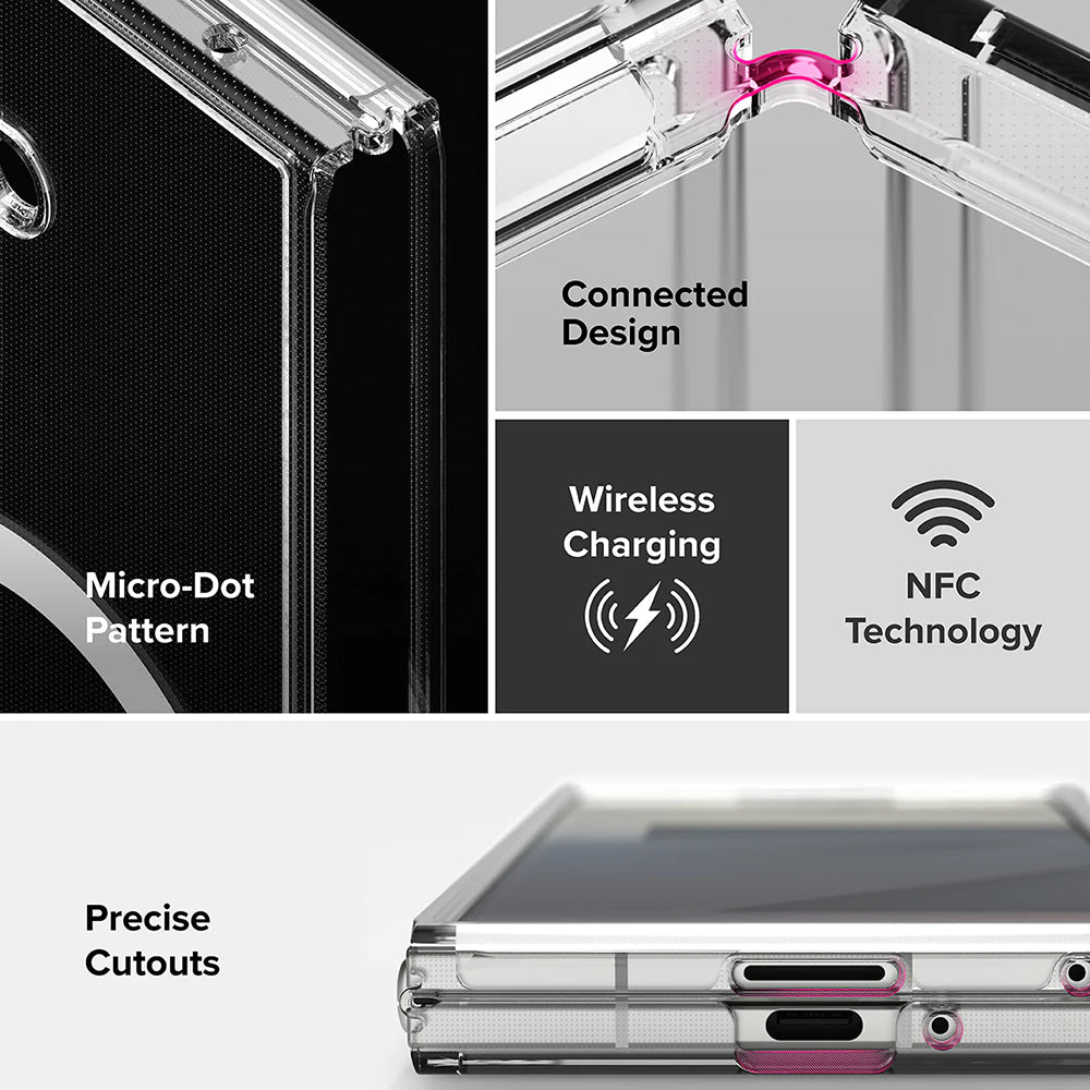 Etui MagSafe do Samsung Galaxy Z Fold7 F966, Ringke, Fusion, Przezroczyste