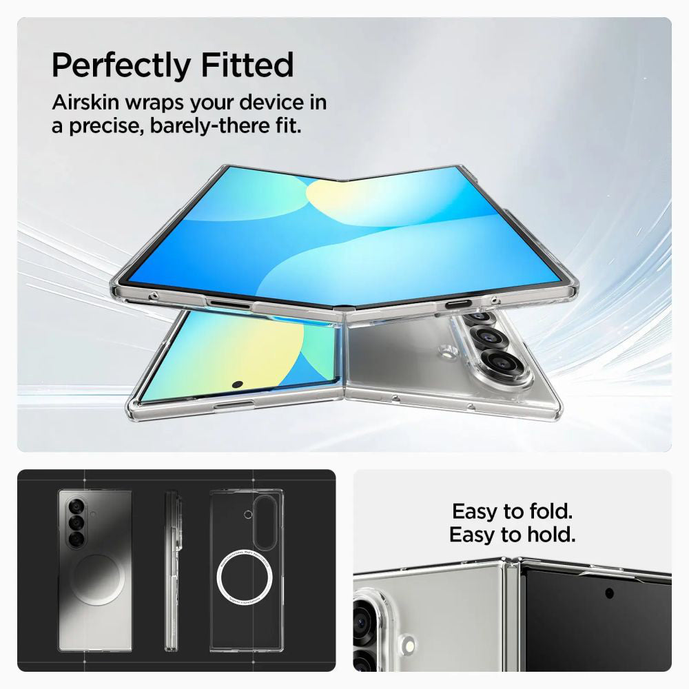 Etui MagSafe dla Samsung Galaxy Z Fold7 F966, Spigen, Air Skin, Przezroczyste ACS09545