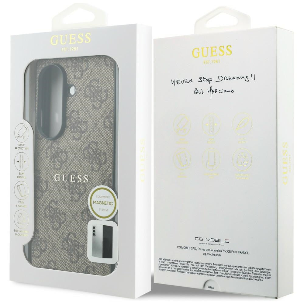 Etui MagSafe do Samsung Galaxy Z Fold8 Ultra F976, Guess, 4G Leather Classic, Brązowe