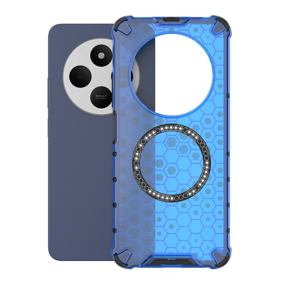Etui MagSafe do Xiaomi Poco C75 / Redmi 14C, Techsuit, HoneyComb Shield, Niebieskie