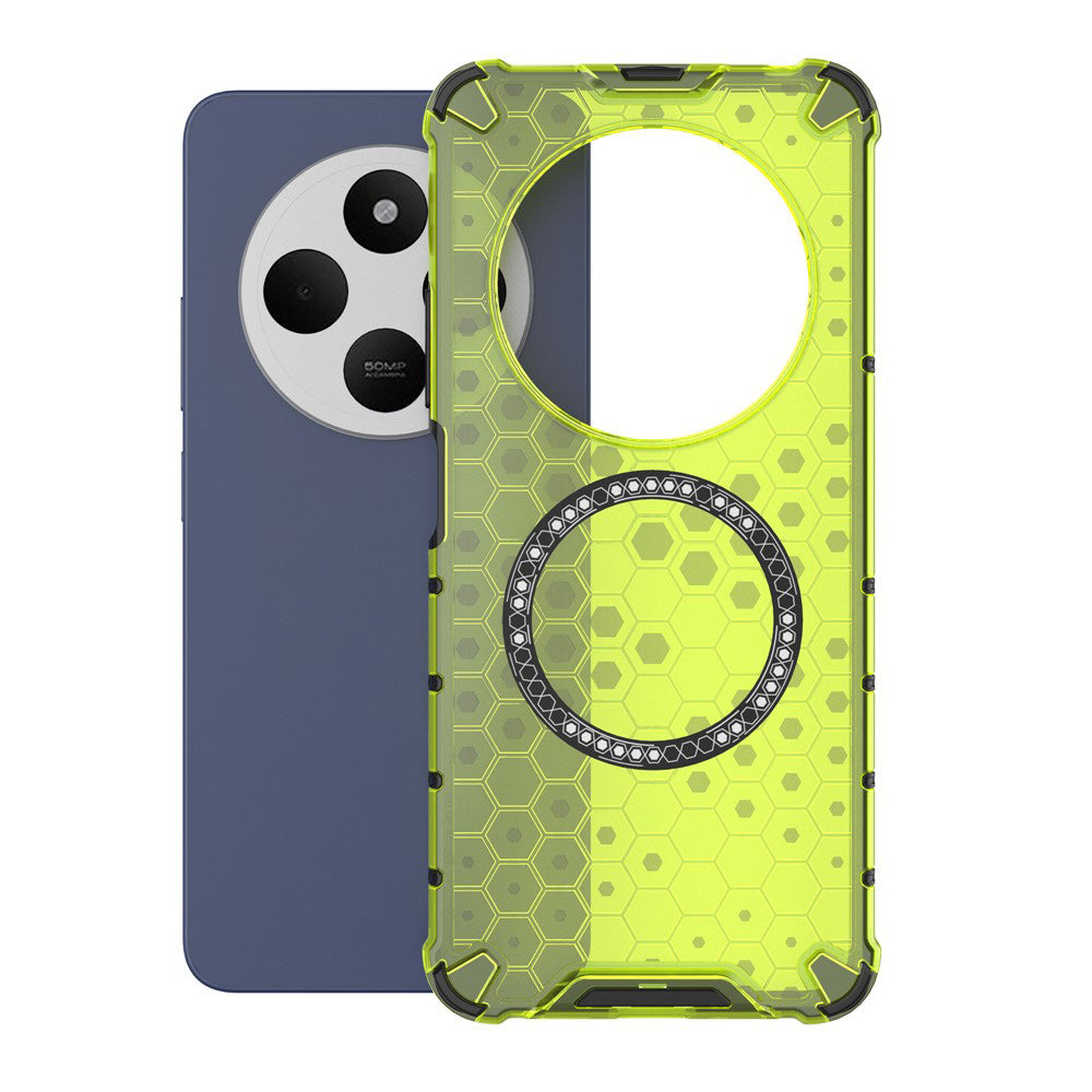 Etui MagSafe do Xiaomi Poco C75 / Redmi 14C, Techsuit, HoneyComb Shield, Zielony
