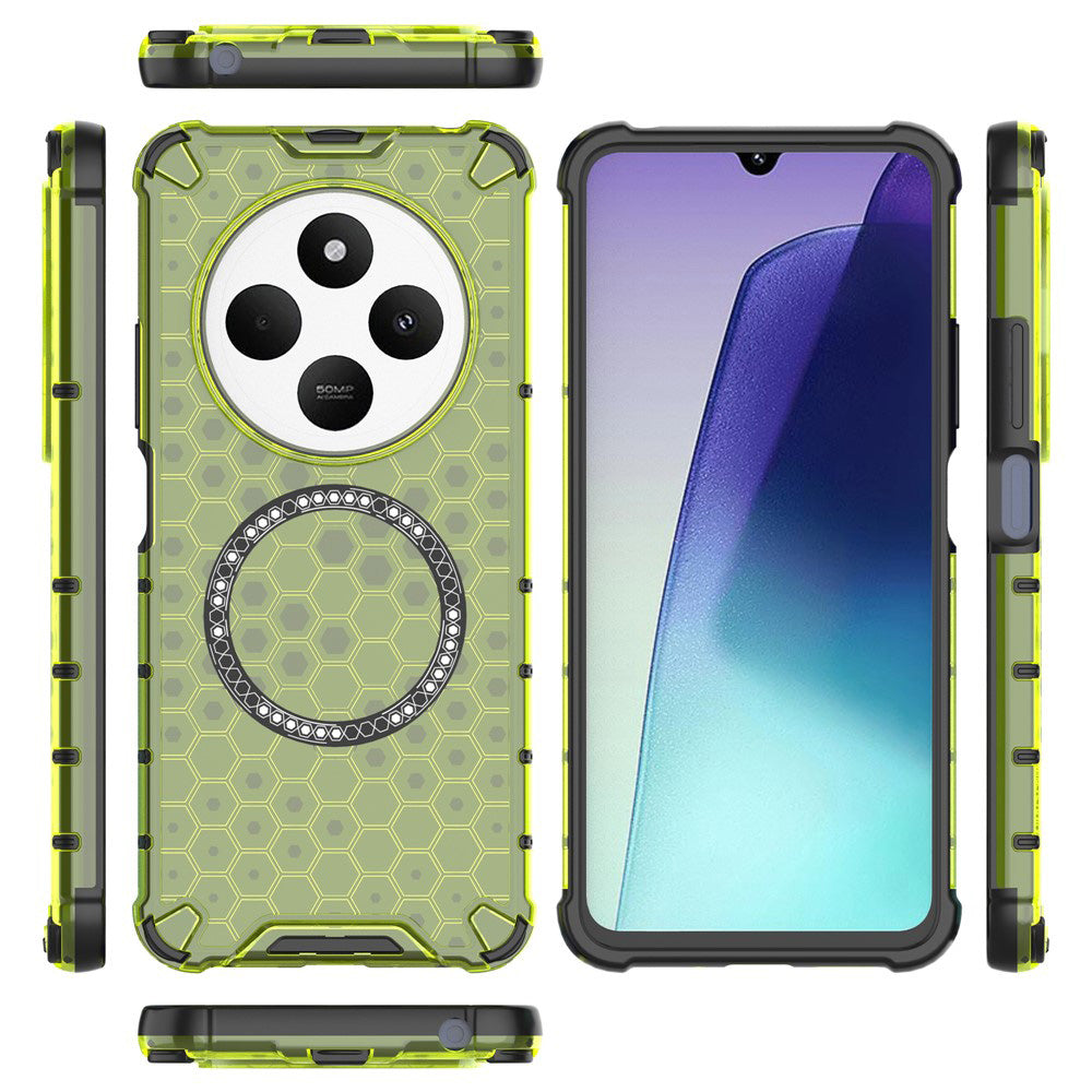 Etui MagSafe do Xiaomi Poco C75 / Redmi 14C, Techsuit, HoneyComb Shield, Zielony