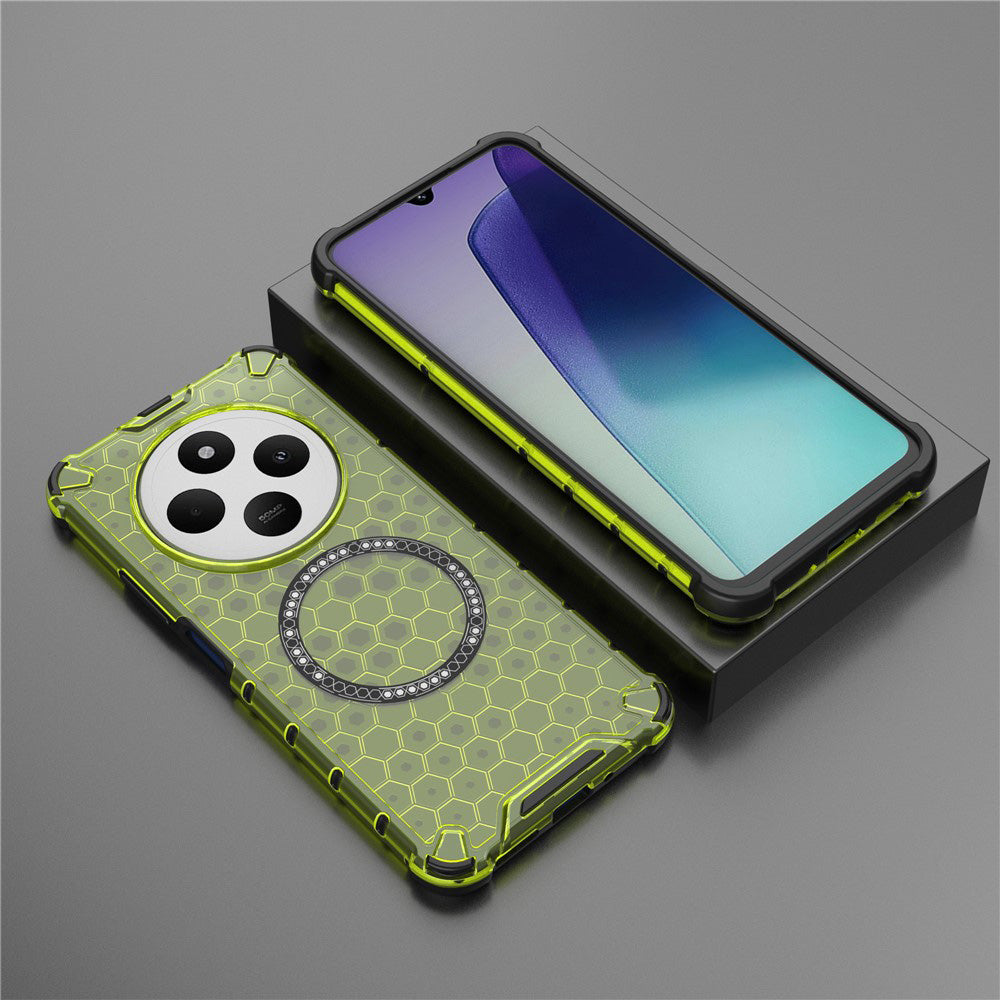 Etui MagSafe do Xiaomi Poco C75 / Redmi 14C, Techsuit, HoneyComb Shield, Zielony