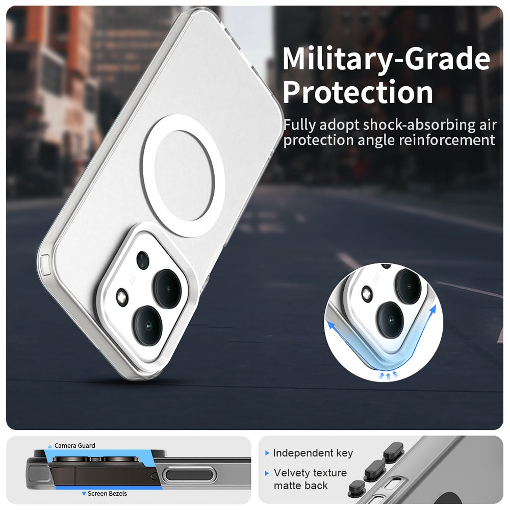 Etui MagSafe do Xiaomi Poco C85 4G / Redmi 15C 5G / 15C 4G, Techsuit, CandyCase, Białe